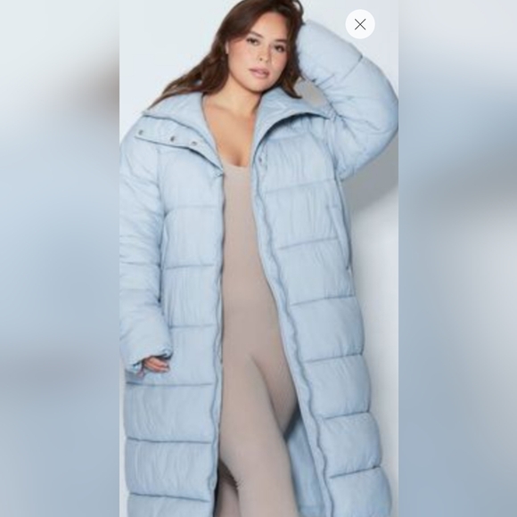 NEW Women Plus Size Longline Puffer Coat/Jacket! F21. Sky-Blue. 1X Adult. - Picture 12 of 16